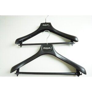 Isaia 2 Pc Bundle Black Plastic Suit Hangers